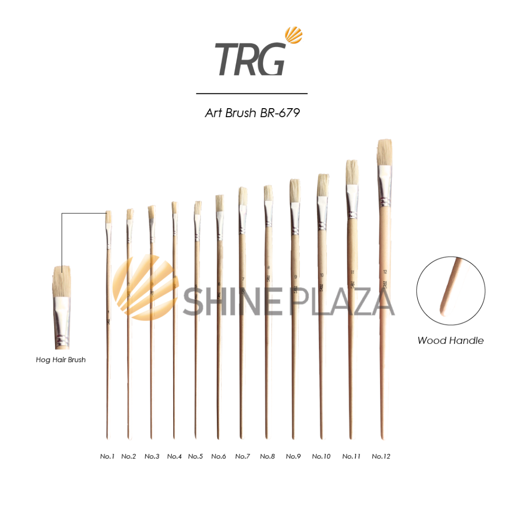 

TRG Kuas Lukis Cat Air Minyak Akrilik Poster BR-679 No. 1 2 3 4 5 6 7 8 9 10 11 12 - Watercolor Acrylic Paint Art Brush Flat Type TRG