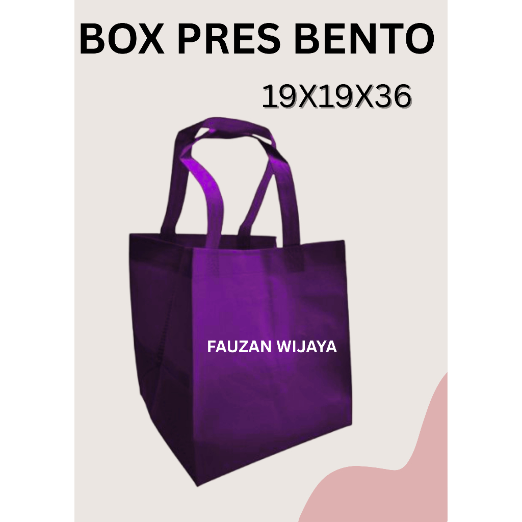 

Goodiebag tas kain box bento tas spunbond uk 19x19x36 [18x18] isi 12pcs