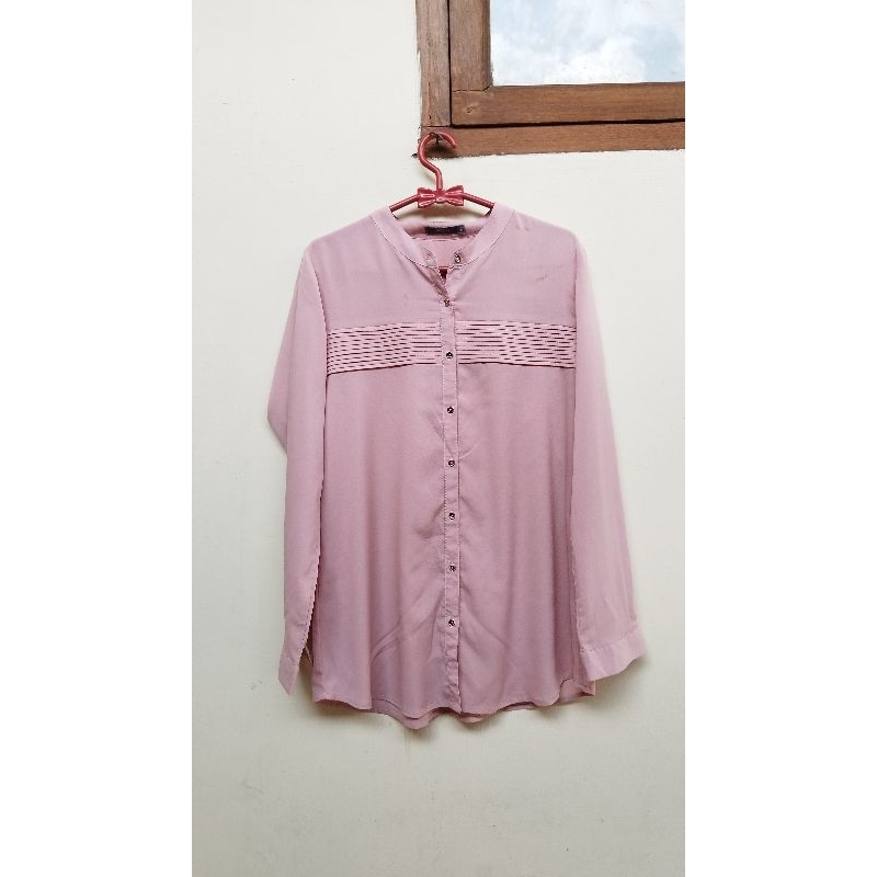 PRELOVED KEMEJA ST.YVES WANITA SOFT PINK ATASAN WANITA