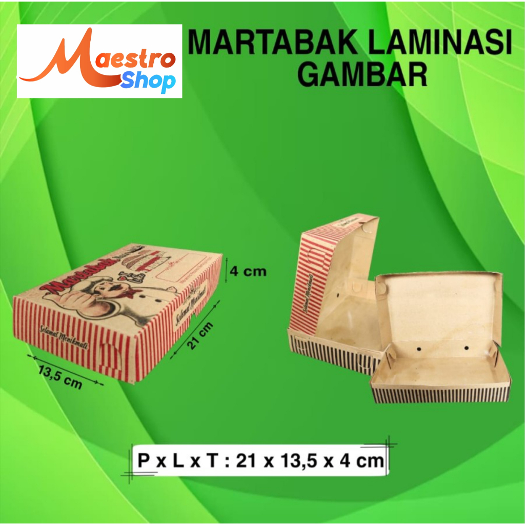 

Box Dus Martabak Kraft Motif Laminasi 21x13,5