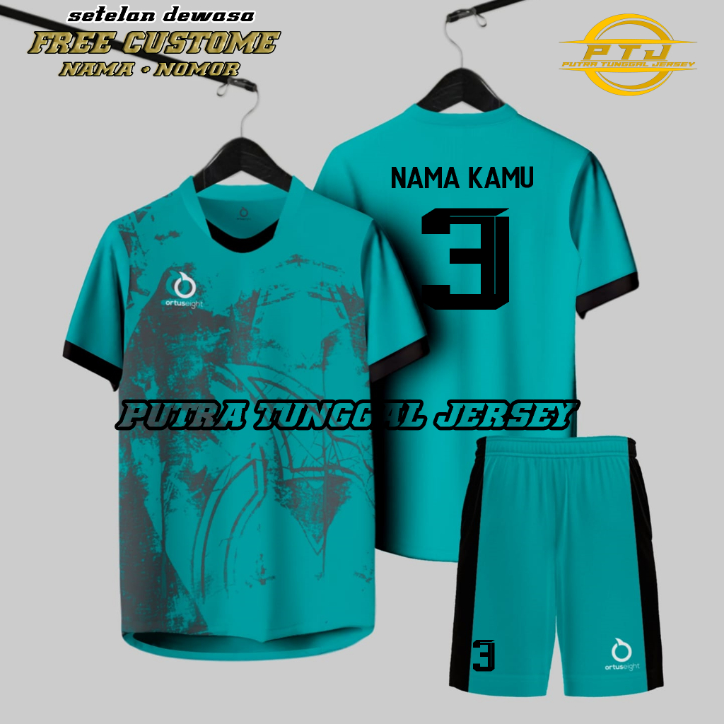 Setelan Jersey Gratis Nama+Nomor Sendiri Baju Futsal/Baju Volly/Baju Bola Dewasa Pria Wanita