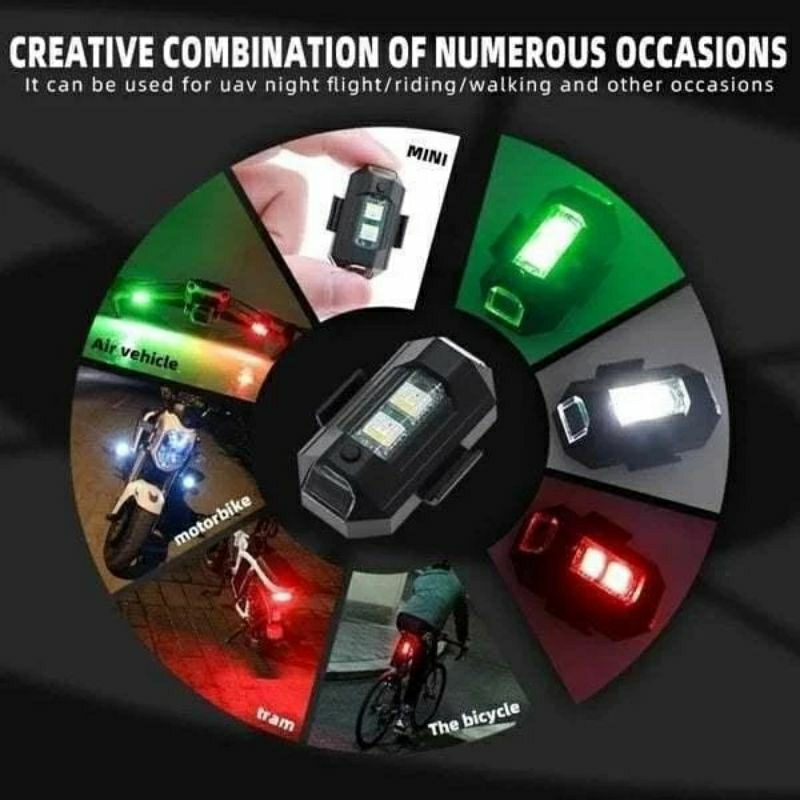 Lampu LED Kedip Pesawat RGB Lampu Strobo Mobil Sepeda Motor LED RGB