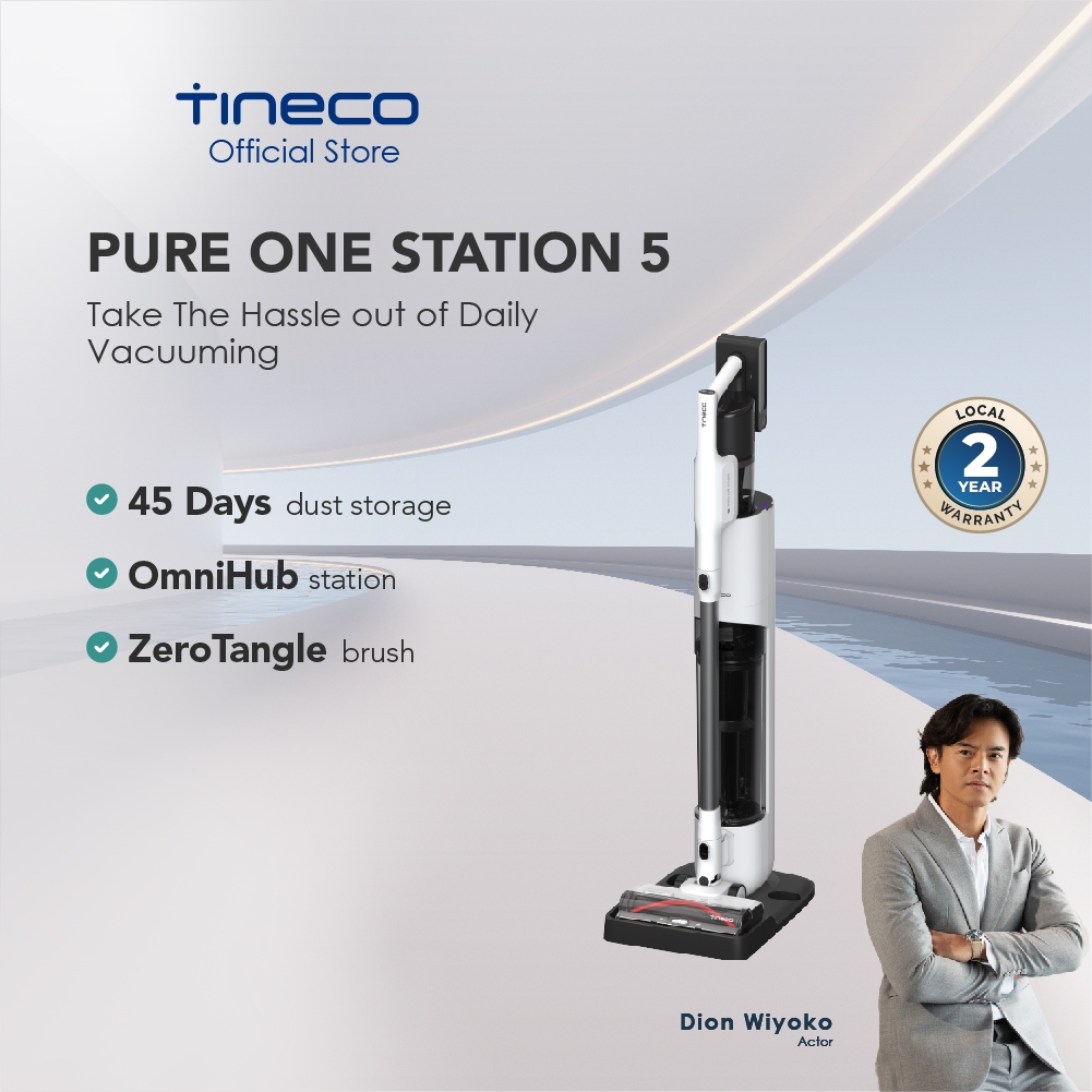 Tineco Pure ONE Station 5 Vacuum Cleaner - Penyedot Debu Tegak, Tongkat, Genggam