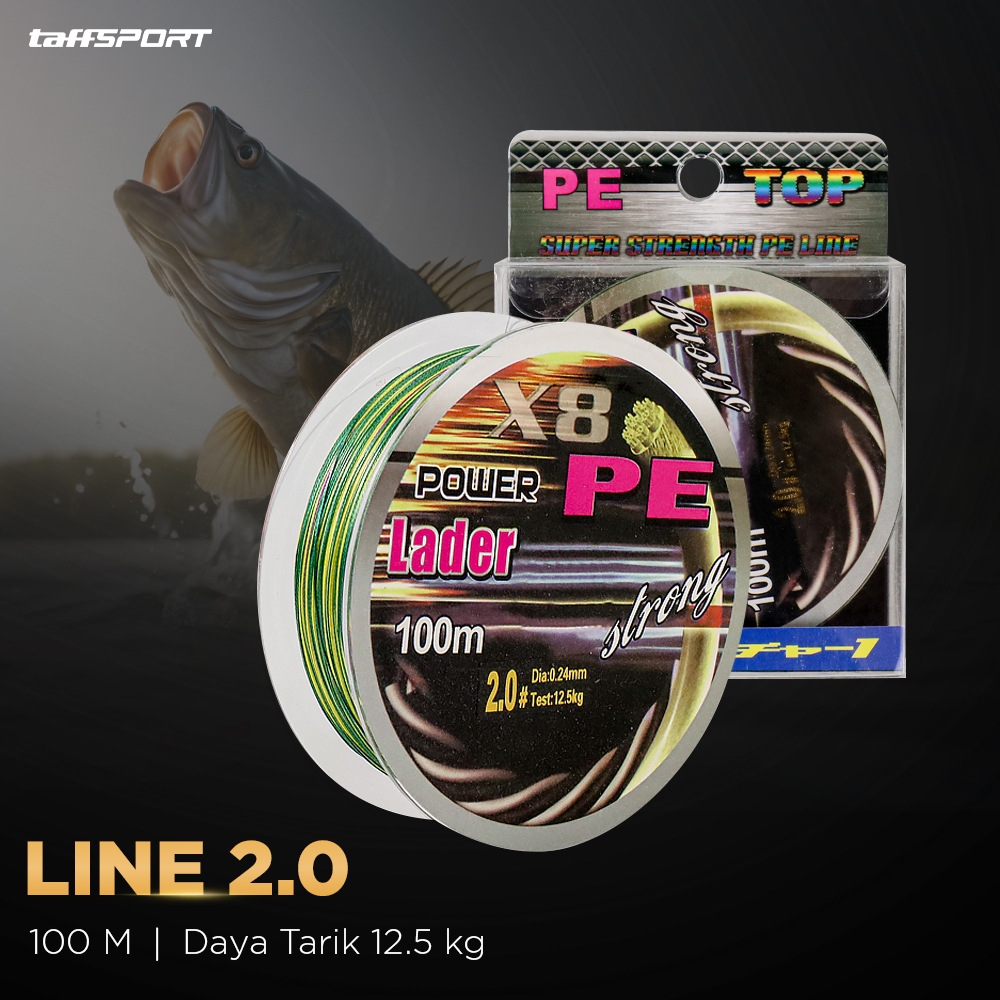 TaffSPORT Senar Tali Pancing PE Braided Fishing Line 100M 2.0 X8 No Color