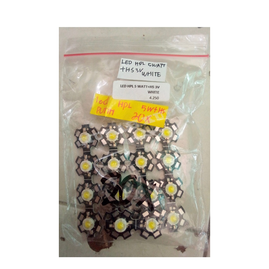 LAMPU LED HPL 5 WATT+HS(PENDINGIN/HEATSINK) 3VOLT WHITE