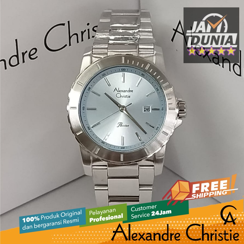 JAM TANGAN WANITA ALEXANDRE CHRISTIE ANALOG ORIGINAL SILVER BLUE 6141 AC 6141 AC6141 ACF6141 CT B087