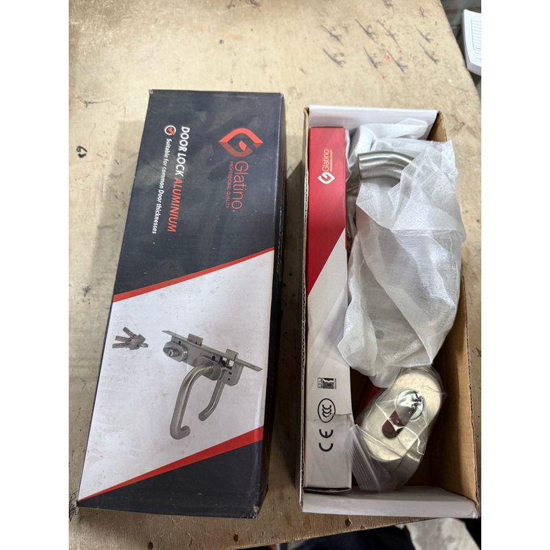 GLATINO Handle Kunci Pintu Aluminium Set | door lock aluminium | Gagang Pintu AL/GLT 201 SS