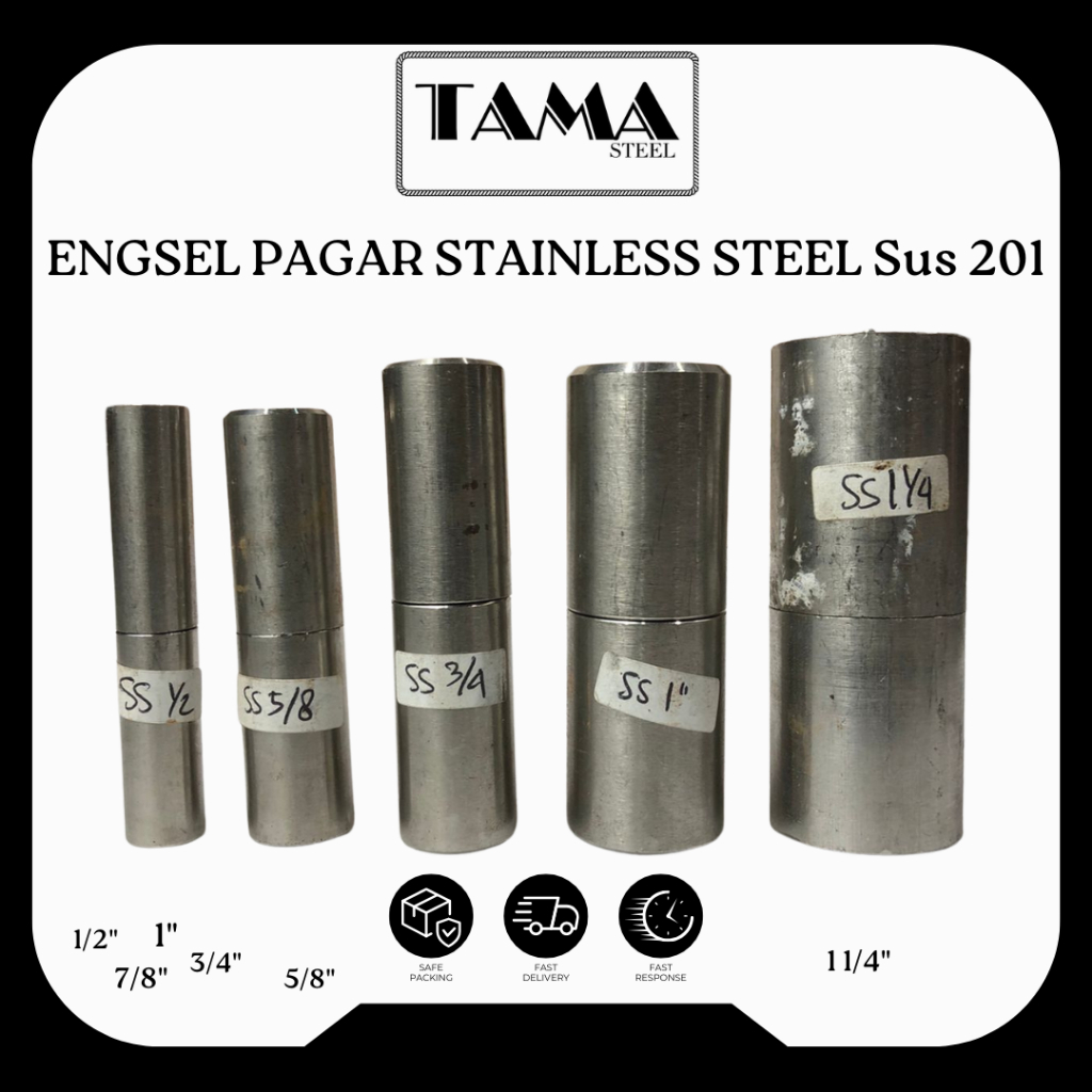 ENGSEL PAGAR STAINLESS 1/2", 5/8", 3/4", 1", 1 1/4" | Engsel Pagar Engsel Gerbang Stainless Steel