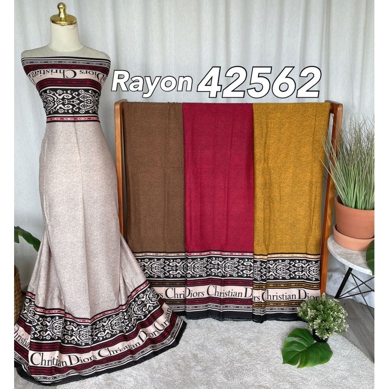Kain Rayon Motif 42562 per 0,5m Rayon grade A Kain Rayon meteran gaun, gamis, dress, dan kaftan