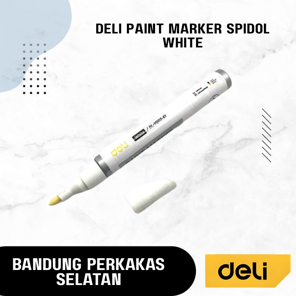 

DELI Paint Marker Spidol Pen Gambar Ban Anti Air Multifungsi Tip - Water Proof Permanen - White