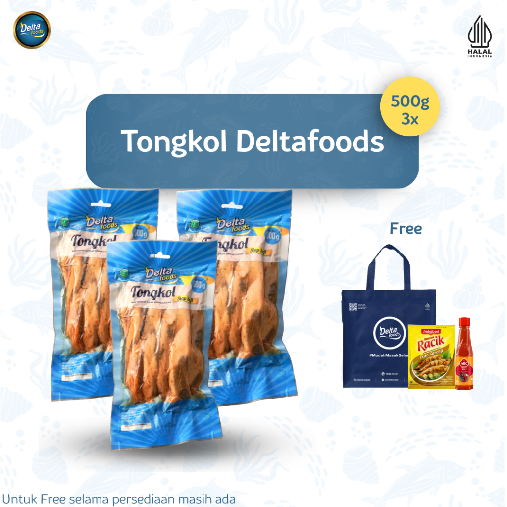 

DeltaFoods - 3 Ikan Tongkol Siap Saji Dengan Minyak Kanola 500gr Free Totebag, Sambal, Bumbu Racik
