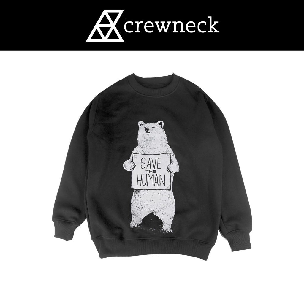 RCL Sweater Save The Human Crewneck Black