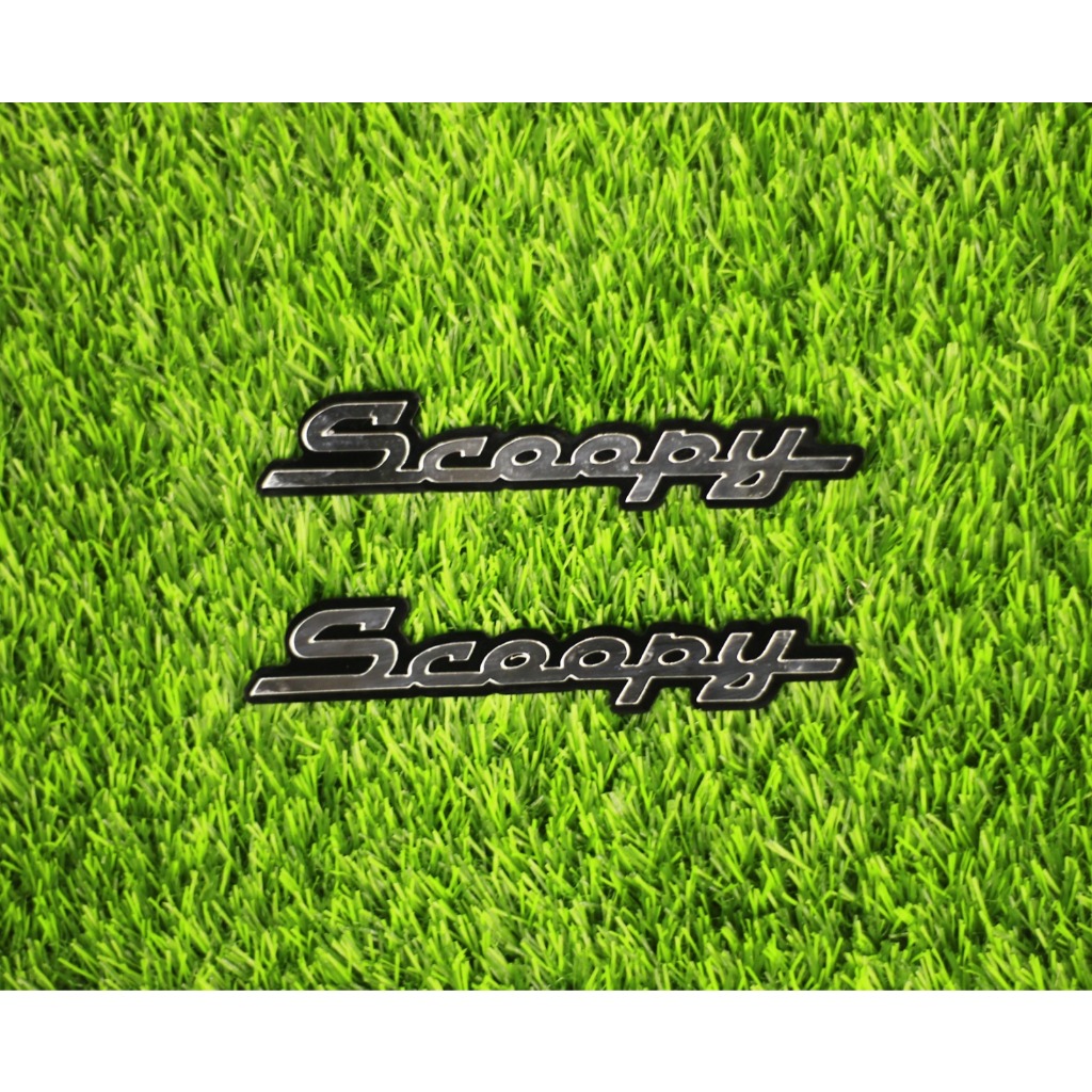 Emblem akrilik Scoopy latin Timbul Logo Scoopy timbul emblem double akrilik Scoopy