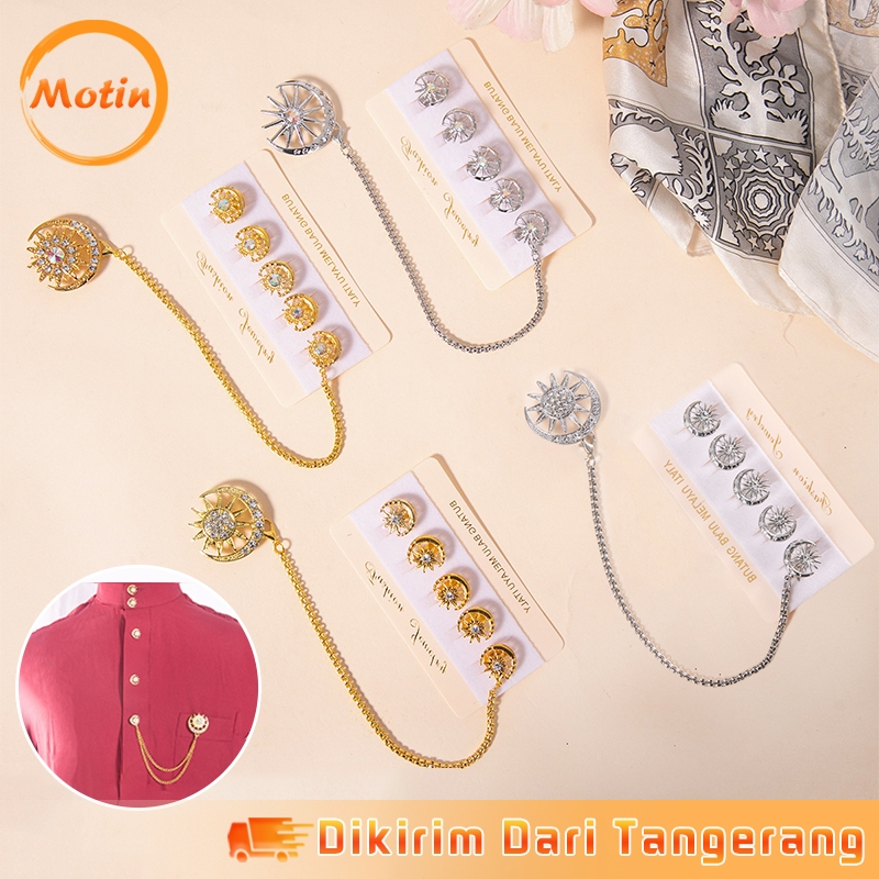 Butang Baju Melayu Pria Kancing Baju Melayu Pria Set Anti Karat Kancing Pin