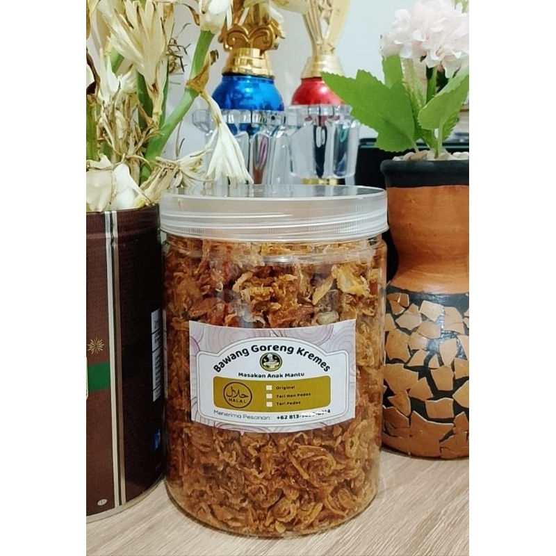 

Bawang Goreng Kremes ORIGINAL / 200 gram / Toples 700 ml