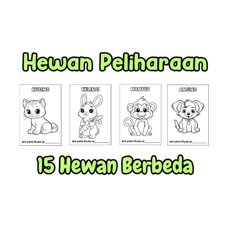 

Kertas Mewarnai Anak Tema Hewan Ukuran A5