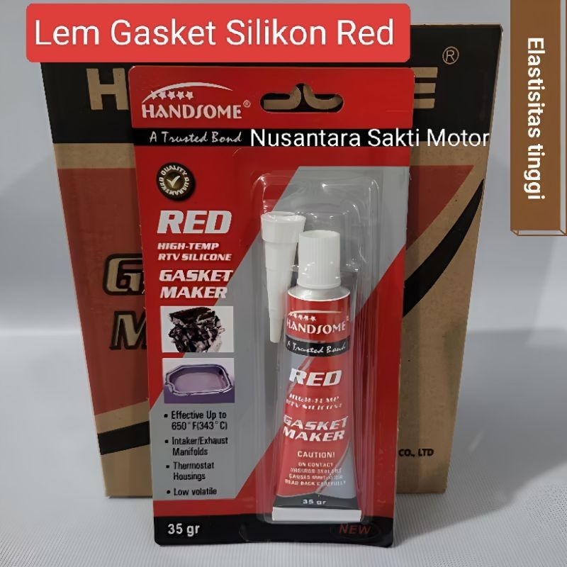 Lem Gasket Silikon Silicon RED mesin motor mobil