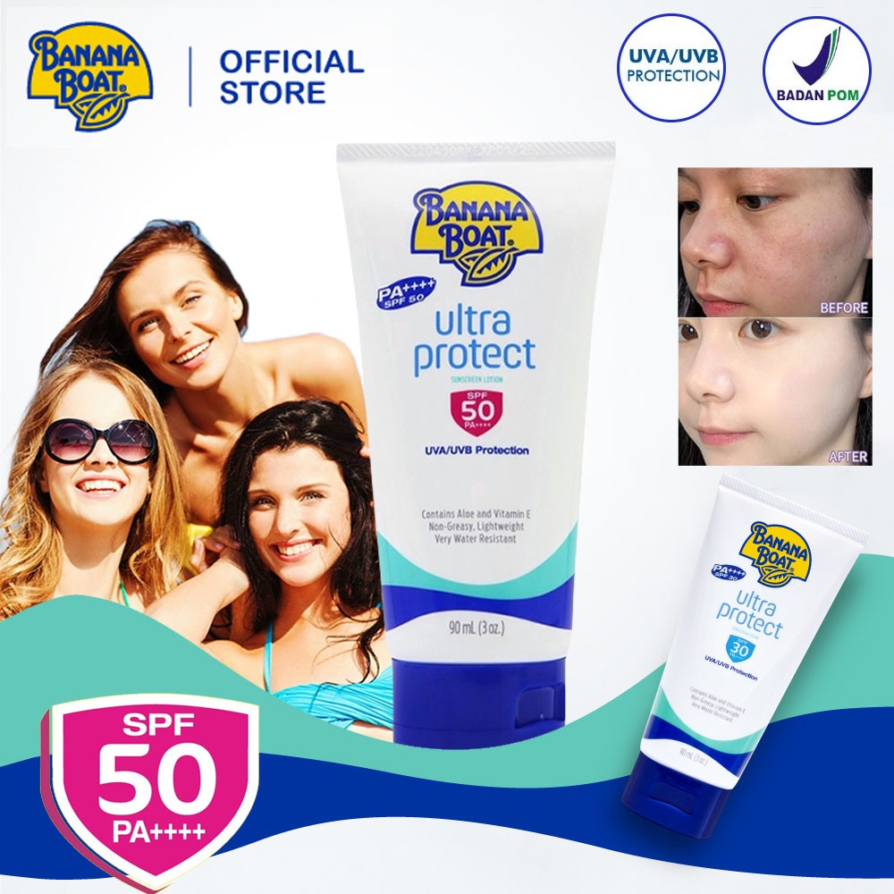 【COD ORI】Banana Boat Ultra Protect Faces Sunscreen Lotion 90ml SPF 50 / Banana Boat Ultra Protect Fa
