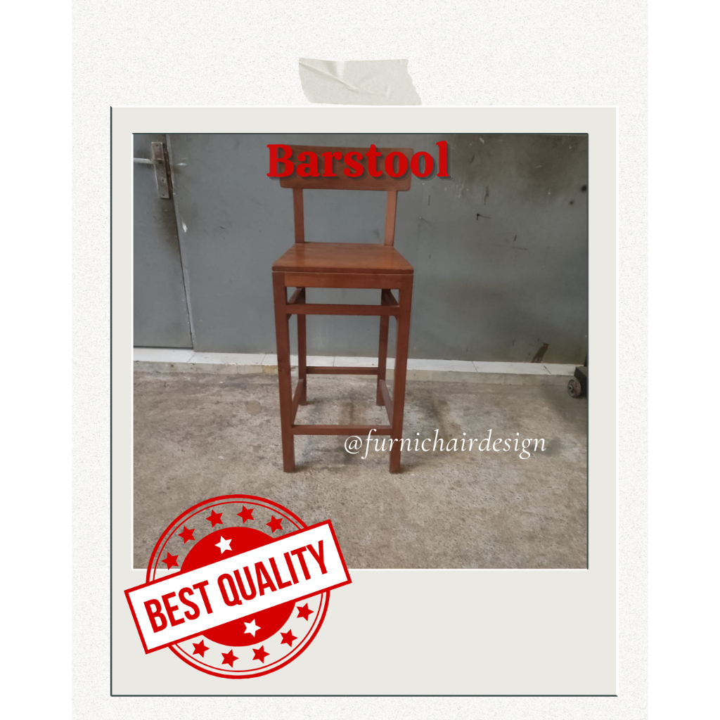 Jual Kursi Bar Barstool Minibar Kayu Jati Minimalis Murah