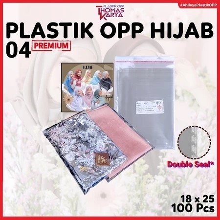 Plastik OPP Lem 18x25 TEBAL | Isi 100 | Kantong Bening | Kemasan Hijab Jilbab Pashmina | Kemasan Und