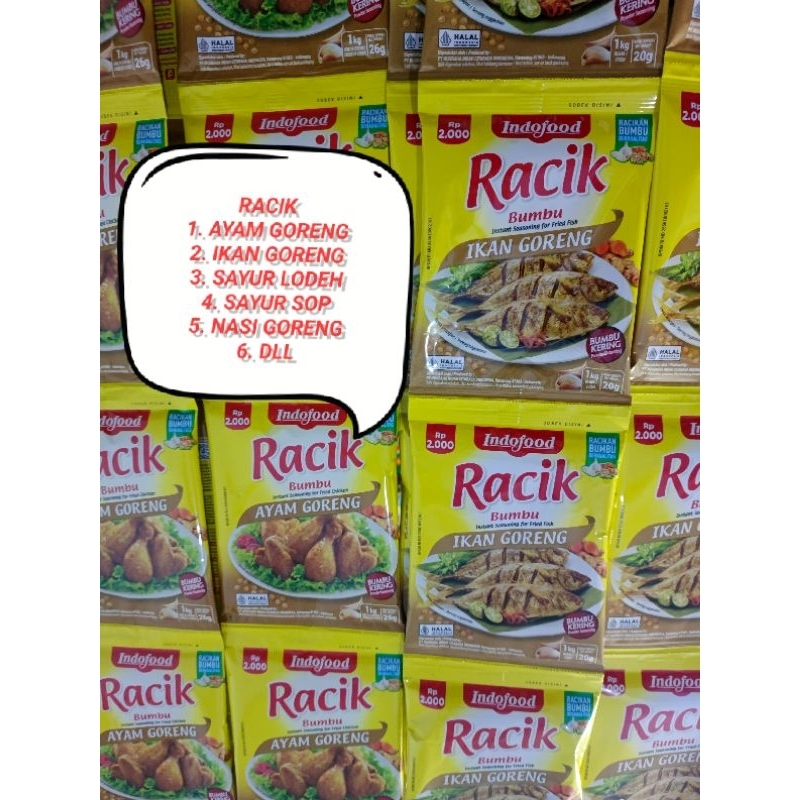 

indofood bumbu racik 1 renteng isi 10 (Varian tulis di catatan)