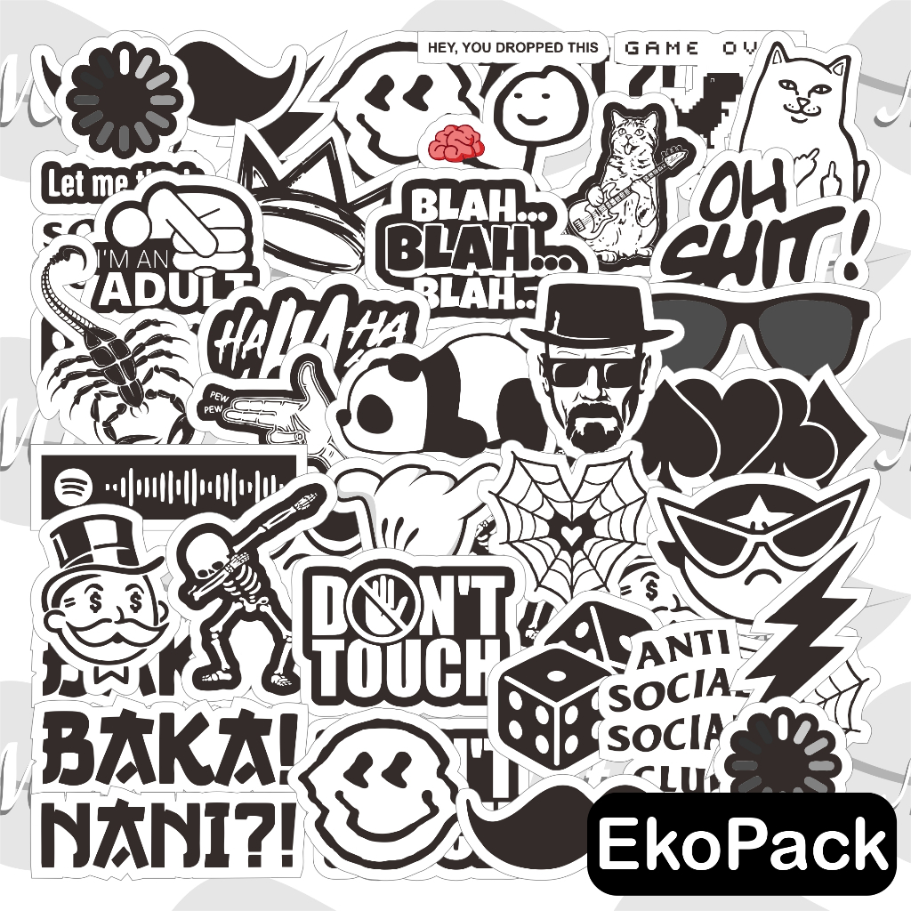 

(EkoPack) Stiker Hypebeast | sticker logo graffiti Laptop tablet hp keren cowok black n white ipad