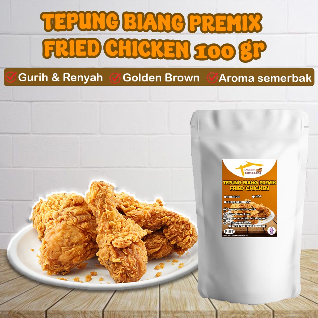 

Tepung Biang Fried Chicken Crispy 100gr/Bumbu Premix Inti Ayam Premium By Bumbu Dapoer Sumedang
