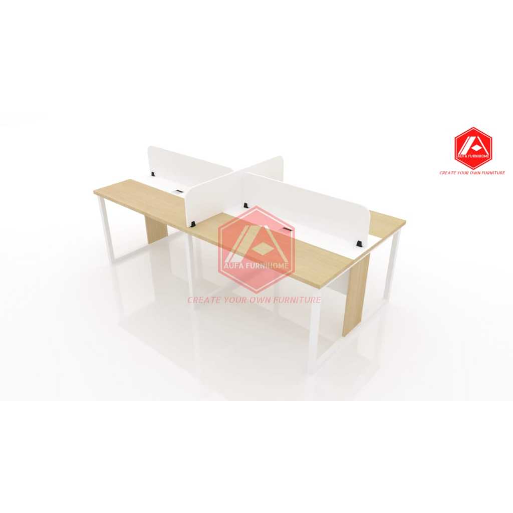 Meja Kantor kerja Partisi sekat untuk  4  8 12 orang 120 * 60 cm Kaki Besi