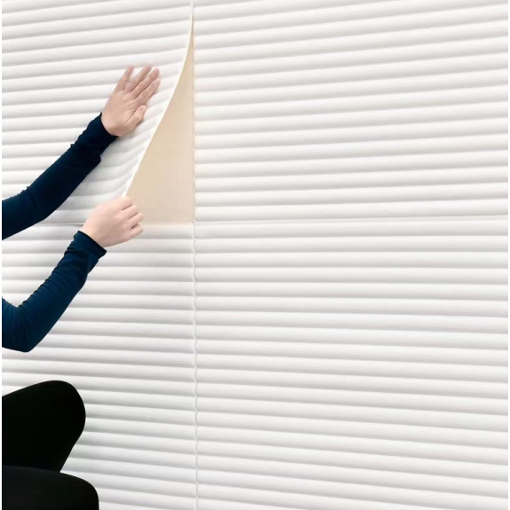 WALLPAPER FOAM WALLFOAM 3D BATIK MATAHARI SALUR GARIS PANEL PUTIH / KOTAK MOULDING