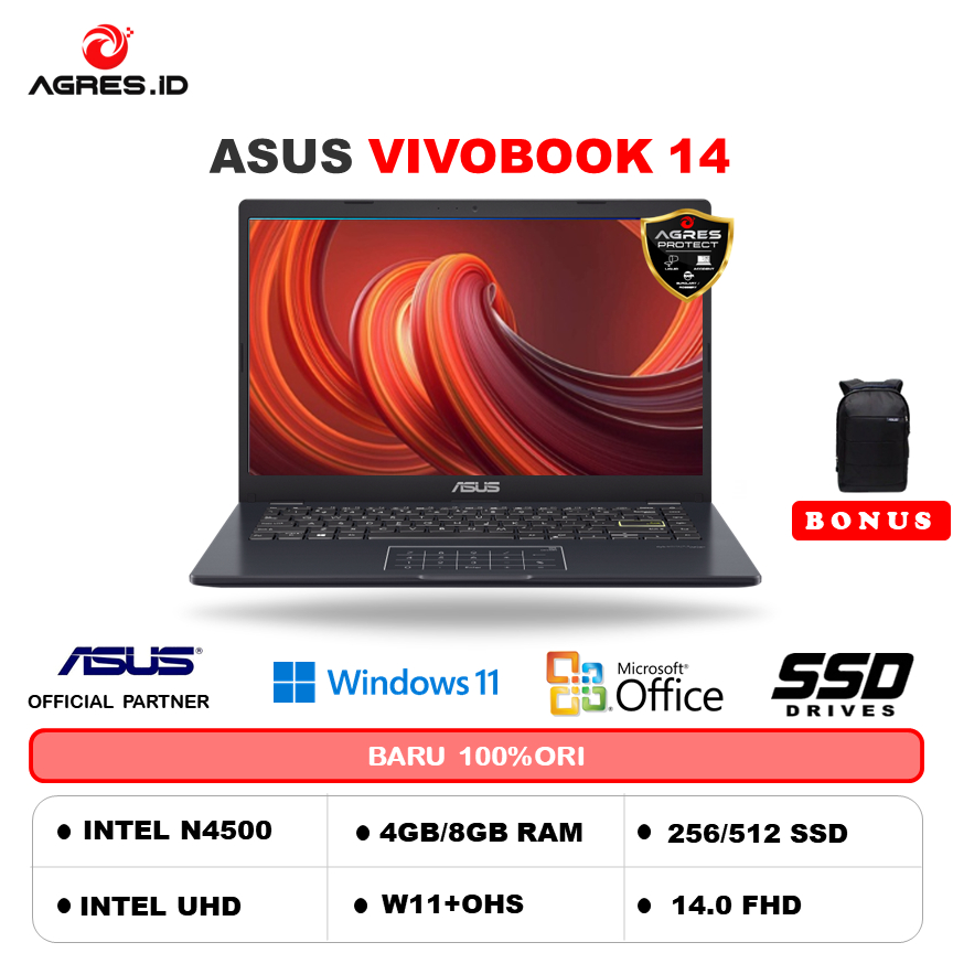 ASUS VIVOBOOK GO E410KA N4500 8GB 512GB W11+OHS+O365 14.0FHD PNK -FHD4822M