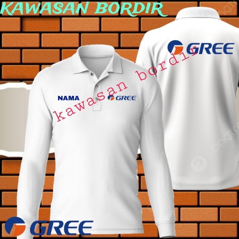 polo shirt Gree AC kaos Gree AC baju Gree AC seragam Gree AC full bordir..