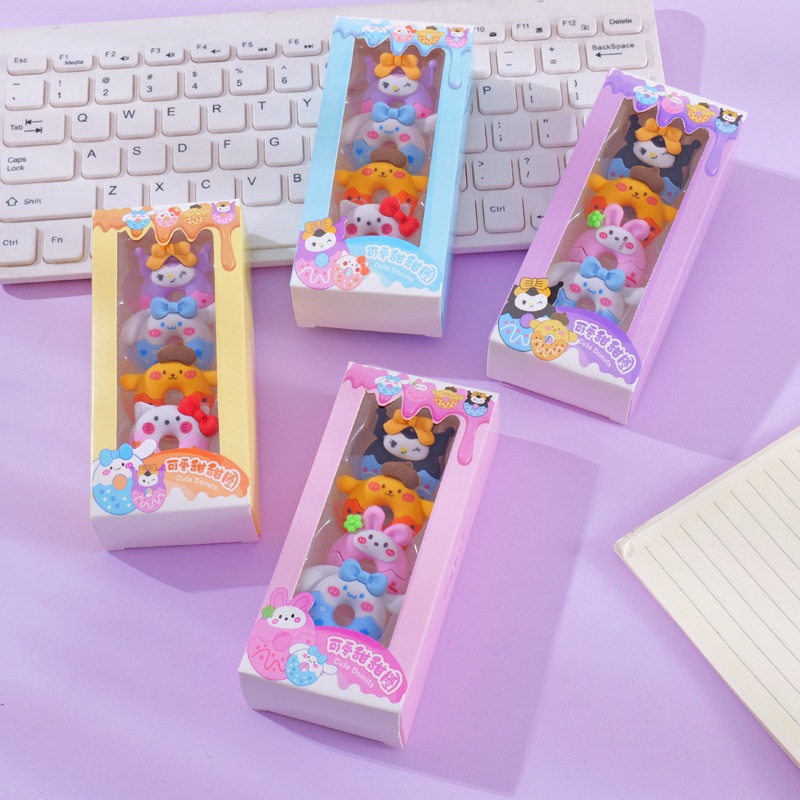 

PENGHAPUS DONAT SET 4PC / PENGHAPUS LUCU KARAKTER MODEL DONAT