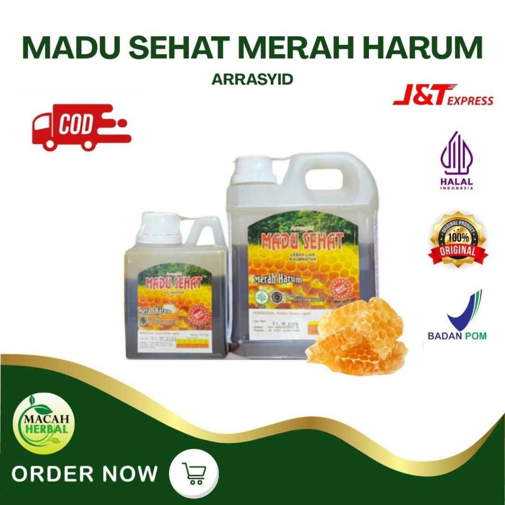 MACAH HERBAL - MADU SEHAT MERAH HARUM ARRASYID KALIMANTAN UNTUK DIABETES BATUK DAN KOLESTROL