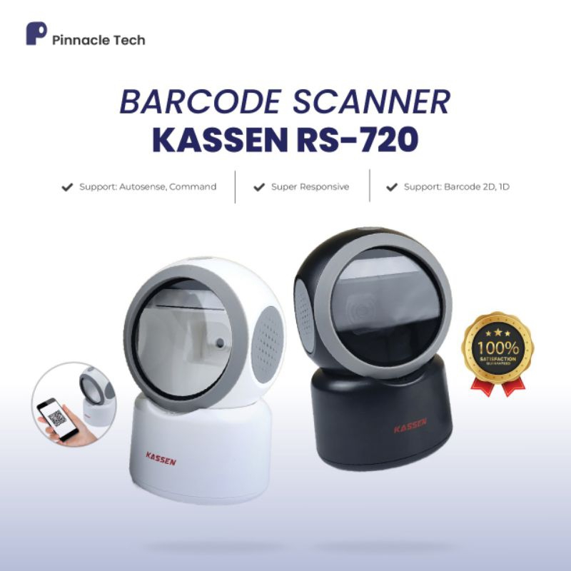 Scanner Barcode 2D Kassen RS720 USB Scanner Barcode Autoscan Dekstop QR Kassen RS 720 White Black