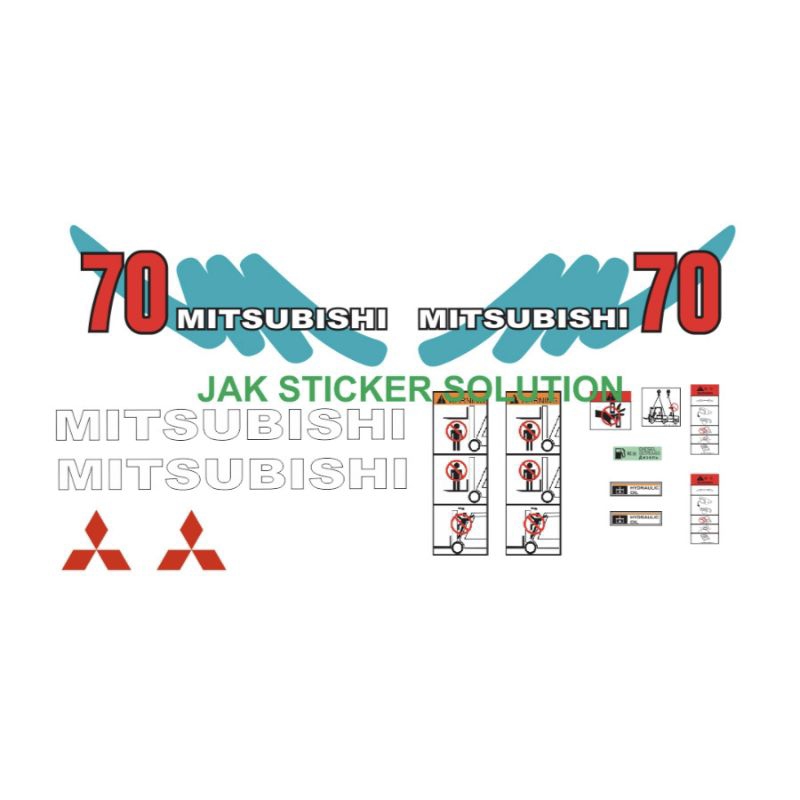 Stiker Forklift Mitsubishi 70 (7 Ton) Decal Stiker