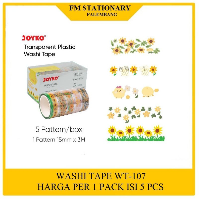 

Washi Tape Pita Perekat Selotip Kertas Warna Joyko WT-107~109