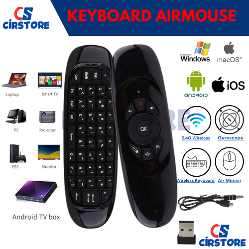 HILP Air Remote Mouse Wireless Keyboard C120 2.4 Ghz Untuk Tv Box Laptop Smart Tv Remot