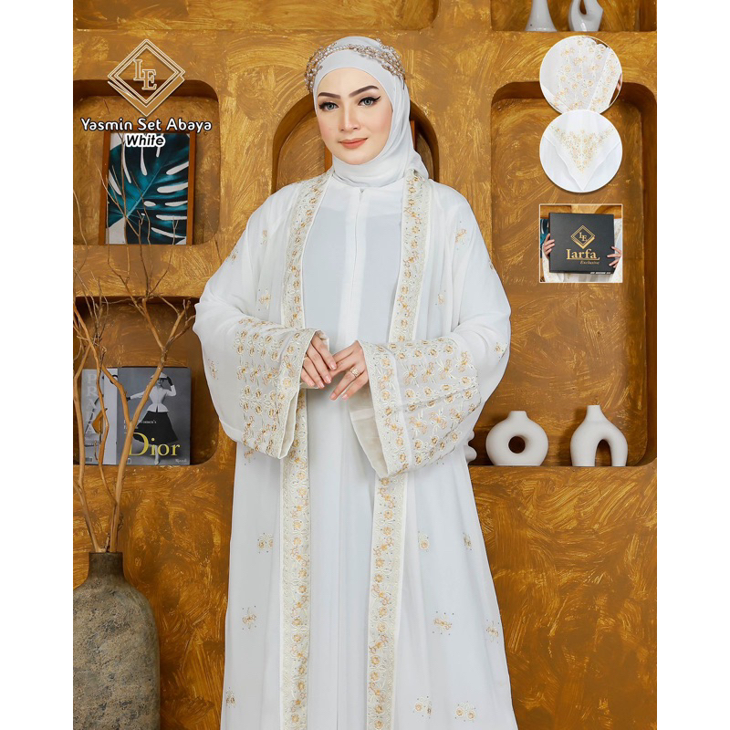 Yasmin set abaya/abaya yasmin/abaya outer lepas pasang/abaya mewah