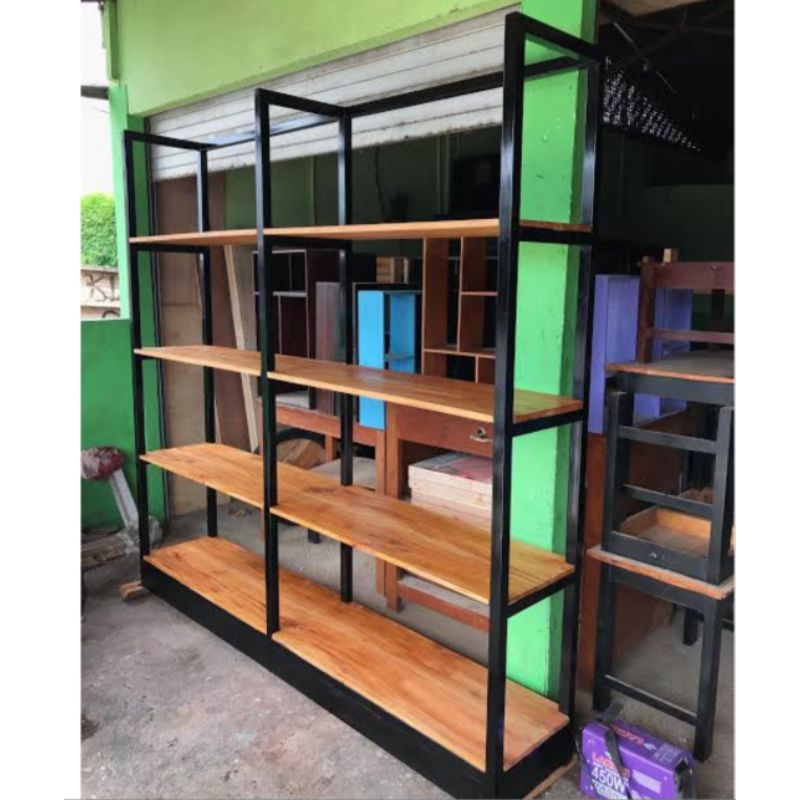 RAK INDUSTRIAL BESI KAYU RAK INDUSTRIAL SERBAGUNA RAK INDOMARET