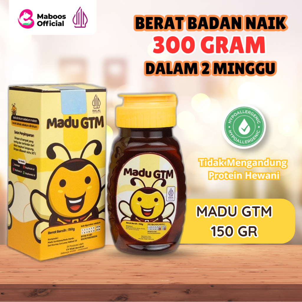 

Madu GTM 150 gr Dan 320 gr | Madu Multivitamin Penambah Nafsu Makan Penggemuk Badan Daya Tahan Tubuh Mengatasi Sembelit dan Masalah Pencernaan Anak Bayi