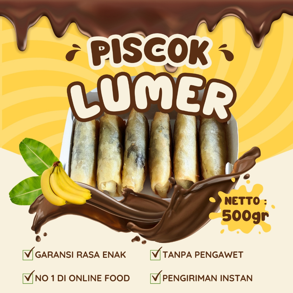 

ALVAFOOD PISCOK LUMER FROZEN 500 GRAM ISI 16 PCS PISANG COKLAT 1/2 KG MELELEH SAAT DIGIGIT CEMILAN