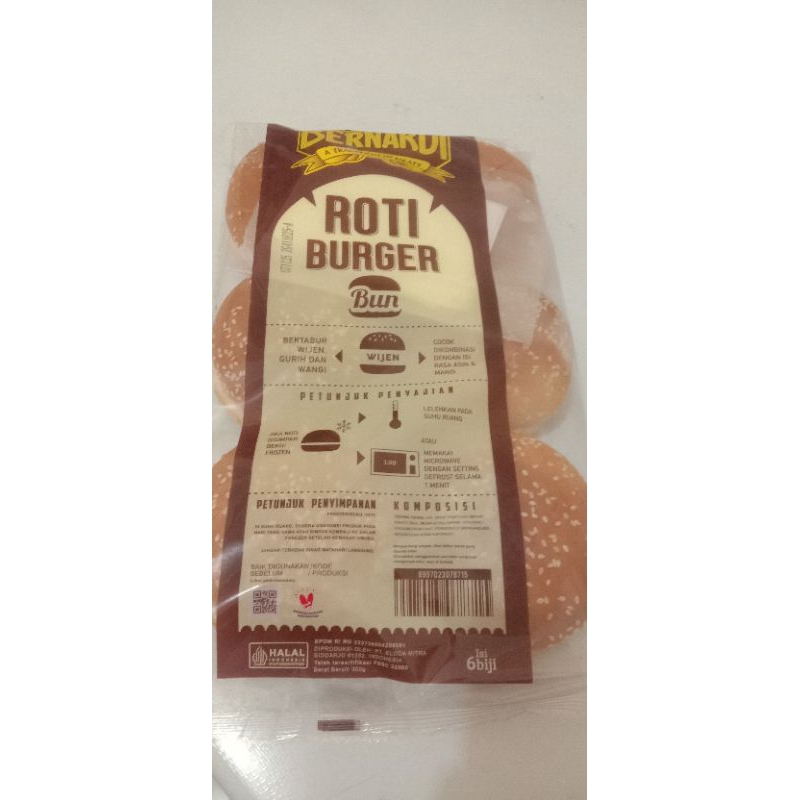 

Roti burger wijen bernardi isi 6biji