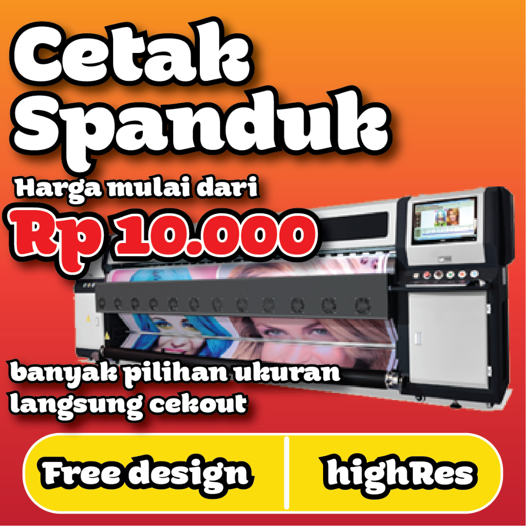 Cetak Spanduk Banner jualan ukuran custom free desain murah ukuran besar
