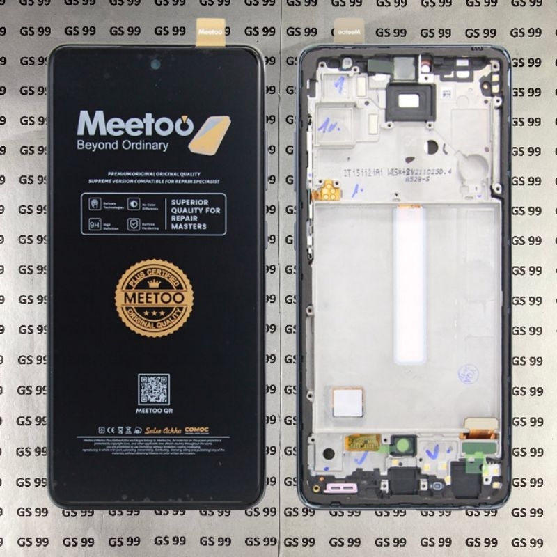 LCD SAMSUNG GALAXY A52 4G A525 A525F OLED + FRAME BLACK (BISA FINGERPRINT) OLED MEETOO