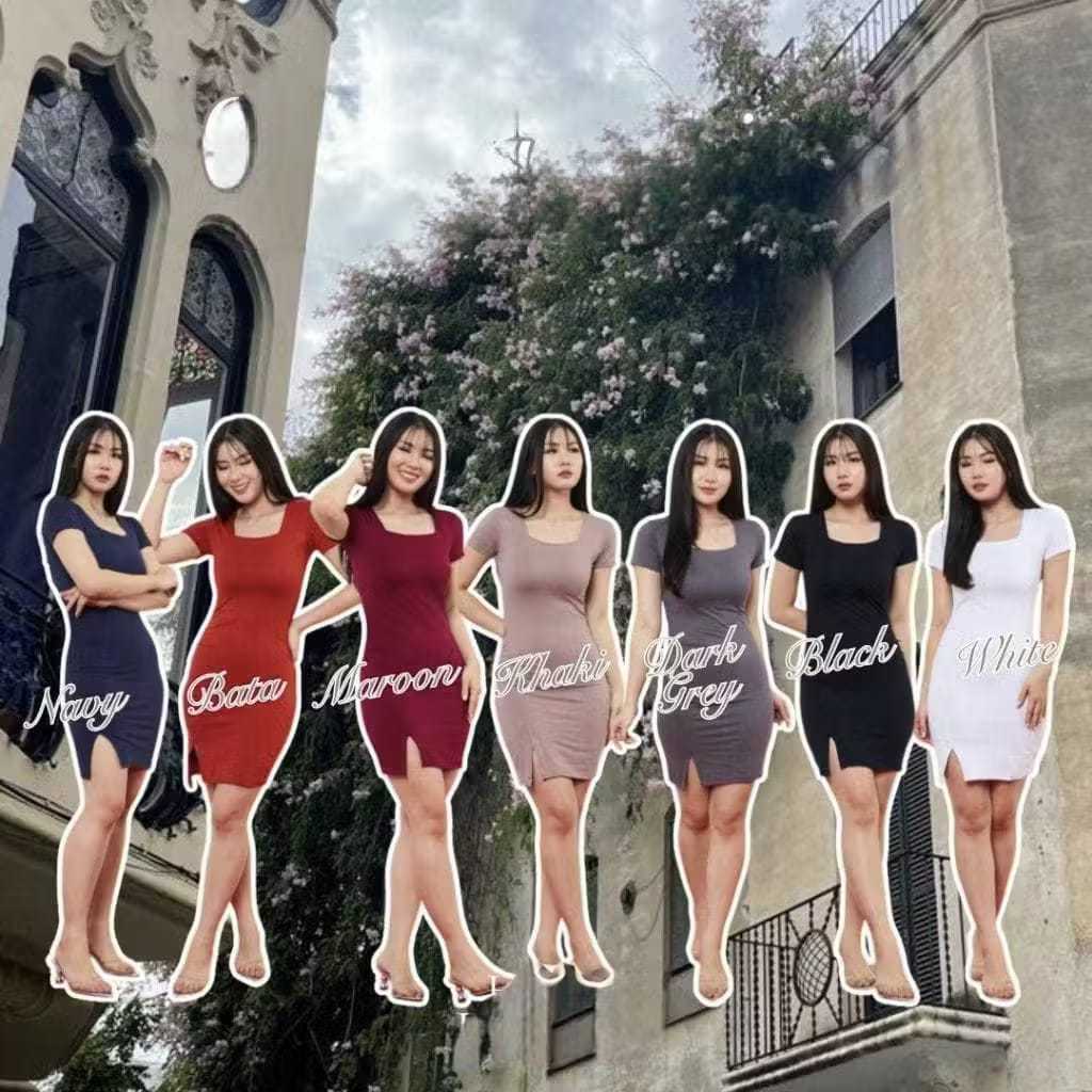 HOT SALE MINI DRESS MOZA WANITA SEXY BODYCON DRESS MINI DRESS BASIC DRESS KOREAN FASHION STYLE