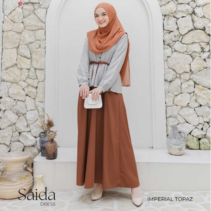 ORIGINAL YASMEERA - Gamis SAIDA - Gamis Wanita Bahan Katun - Gamis Branded Original
