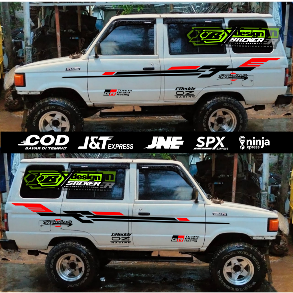 Stiker Body Mobil toyota Kijang Rover Model Simple