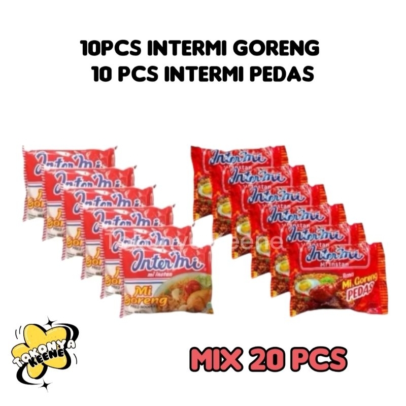 

MIE INTERMIE MIX 20PCS MIE INTERMIE GORENG DAN MIE INTERMIE PEDAS