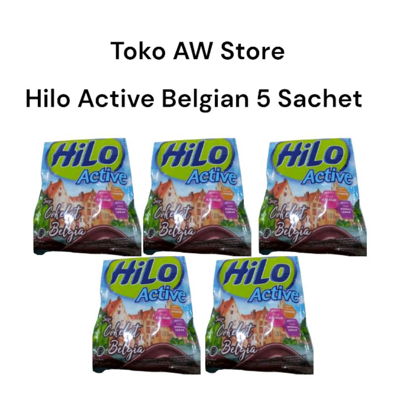 

Hilo ACTIVE BELGIAN COKLAT 25 gram x 5 sachet l Minuman Susu Bubuk