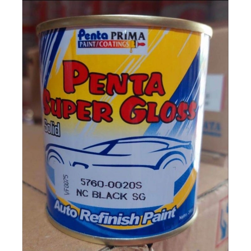 CAT PENTA SUPER GLOSS SOLID NC BLACK SG / Hitam semi doff ISI 200 GRAM / CAT MOBIL / MOTOR / DUCO ca